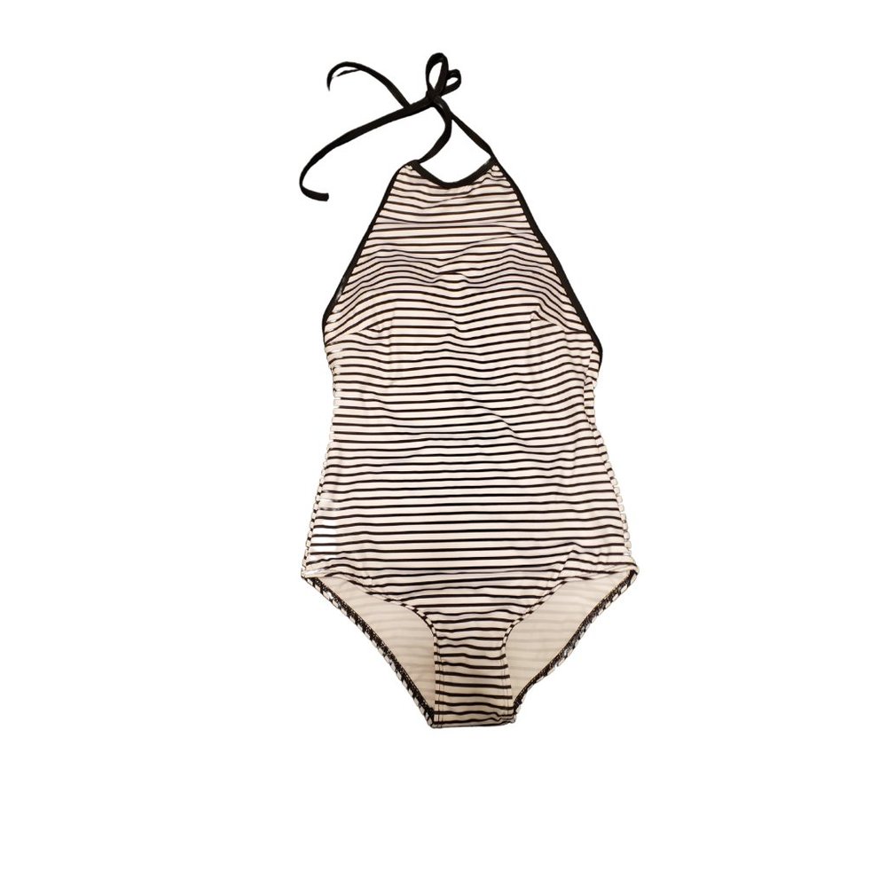 Stripped One Piece Swimsuit
